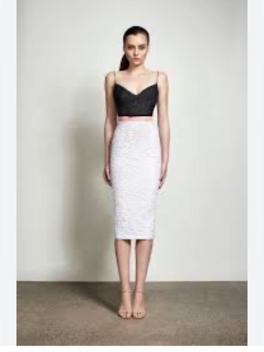 STUNNING Alex Perry Black spring 16 ready to wear dress in white pink and black